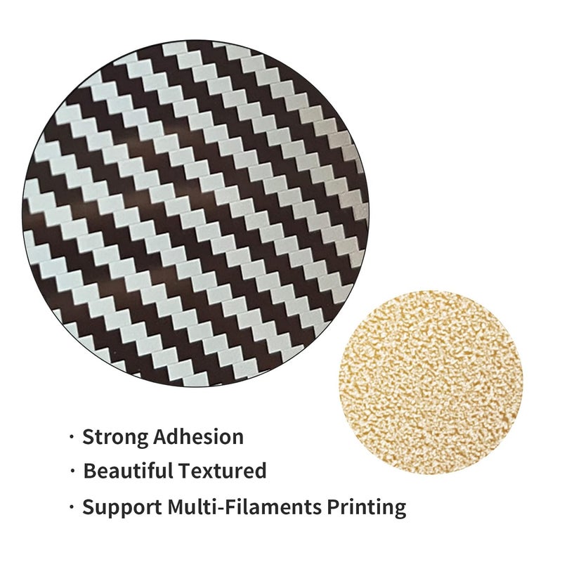 IdeaFormer-3D Smooth Carbon Fiber PET + Textured PEI Build Plate 257x257mm, Double Sided Flexible Print Bed 3D Printer PET+PEI Bed Plate for Bambu Lab X1/X1C/P1P/P1S/P2S - Image 4